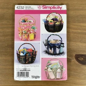 Sewing Pattern Simplicity 4232 Bucket Covers Craft Caddy Organizers Gift Basket - Picture 1 of 7