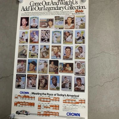 Vintage 1988 MLB Baltimore Orioles Cards Crown Classic Racing Advertising Poster - Image 1 of 4