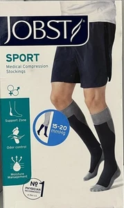 Jobst SPORT Medical Compression Knee Length Socks 15-20 mmHg XL GREY - Picture 1 of 1