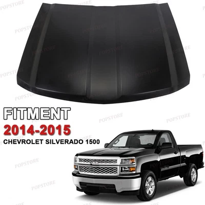 NEW Front Hood Panel For 2014-2015 Chevrolet Silverado 1500 Primed Black Foto 1 de 4