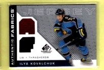ILYA KOVALCHUK 2007-08 SP GAME USED DUAL 2 CLR. GAME USED JERSEYS