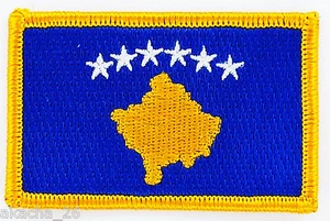 PATCH ECUSSON BRODE DRAPEAU KOSOVO INSIGNE THERMOCOLLANT NEUF FLAG PATCHE - Picture 1 of 1