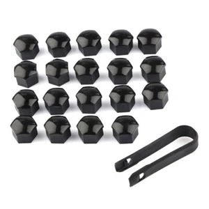 20pcs 17mm Noir Auto Moyeu Vis Cache Boulon Jantes Voiture Ecrou de Roue Bouchon - Picture 1 of 5