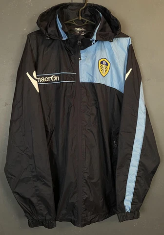 MEN'S MACRON FC LEEDS UNITED JACKET RAINCOAT SOCCER FOOTBALL SIZE XL Cover