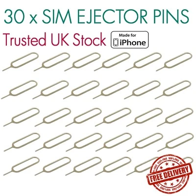 Sim Ejector Pins Removal Tool Eject Pin Key For iPhone 6 7 8 X iPad Samsung x 30 - Image 1 of 3