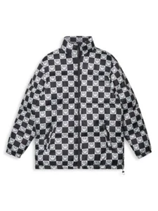 NWT $158 Wesc Checkerboard Quilted Puffer Jacket Black White Men's Size Small - Picture 1 of 2