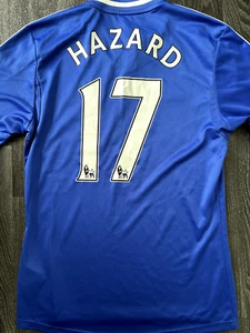 Original Authentic Adidas Chelsea 2013/2014 Home Shirt HAZARD 17 Herren Small - Bild 1 von 21