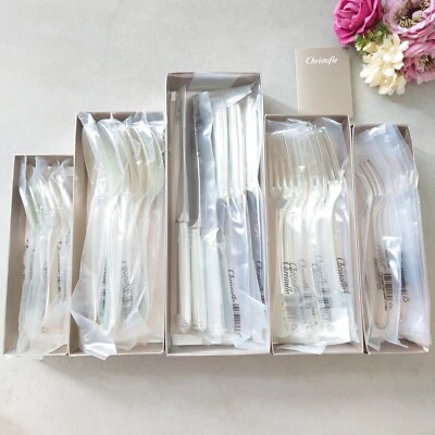 Christofle Malmaison Silverplate Standard Knife Fork Spoon 30pcs Brand New - Image 1 of 4
