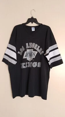 Vintage Los Angeles Kings Logo 7 Stripe Sleeves T Shirt XL 90s Made In USA. - Image 1 of 4