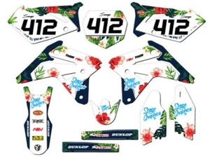 2007 RMZ 450 TROPIC White Senge Graphics Kit Compatible with Suzuki - Picture 1 of 10