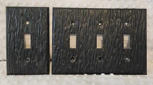 2 Vintage geborgen strukturierte Metall Wandplatten 1 einzeln & 1 dreifach Kunst Scheune Holz - Bild 1 von 7