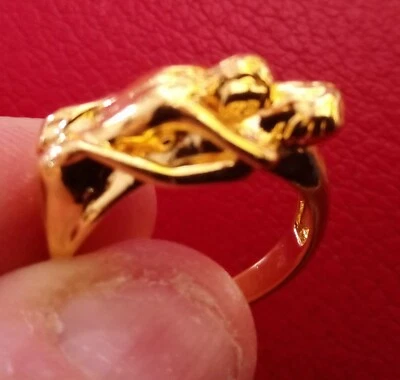 Anello Placcato Oro  Su Argento 925, Misure 14 & 16 Italiano - Immagine 1 di 2