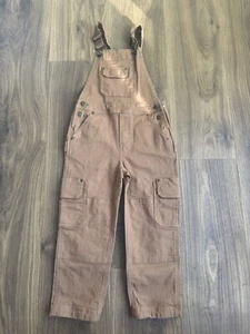 Duluth Trading Unisex DuluthFlex Firehose Bib Overalls Siz 6 Brown Boy Girl Kids - Picture 1 of 4