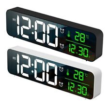 Large Digital Wall Clock LED Time Temperature Calendar Alarm USB Backlight Desk