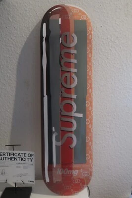 Denial SUPREME GUCCI SMASHUP PILL Skate Deck Handsigniert limitiert AP  x/5 COA - Bild 1 von 4