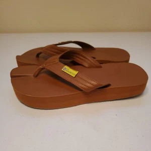 The Healing Sole Sandals W/13 Men 11.5 Plantar Fasciitis Flip Flops Bwn Platform - Picture 1 of 9