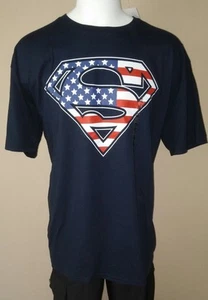 SUPERMAN FLAG STARS STRIPES RED WT BLUE EXTRA EXTRA LARGE XXL MENS TEE SHIRT NEW - Picture 1 of 1