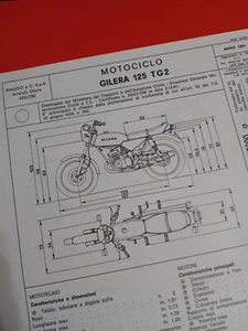 GILERA 125 TG2 TG3 1981 Scheda Omologazione Originale ASI FMI DIAGRAM - Imagen 1 de 6