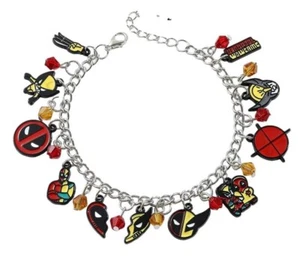 Pulsera con dije de metal con dijes temáticos de Deadpool y Wolverine de personajes de superhéroes - Imagen 1 de 1