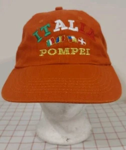 Italia Pompeya Gorra Sombrero Naranja Hombre Ajustable Bordado Tricolor Bandera - Imagen 1 de 6