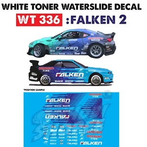 WT336 White Toner Waterslide Decals # Falken 2 # Custom 1:64 Diecast - Bild 1 von 2