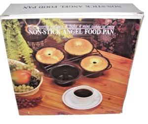 Mini Angel Food Cake Pan 4 Linking Pans Non-Stick NEW with Box - Picture 1 of 2