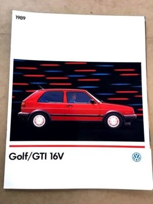 1989 Volkswagen VW Golf and  GTI 16V 14-page Original Car Sales Brochure Catalog Foto 1 de 4