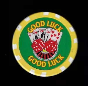 Vintage Gamblers General Store Las Vegas Business Card Yellow Casino Chip - Picture 1 of 2