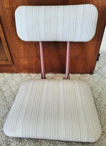 Stadium Seat Bleacher Chair Tan Padded Vinyl Metal Base Folding VTG - Picture 1 of 6