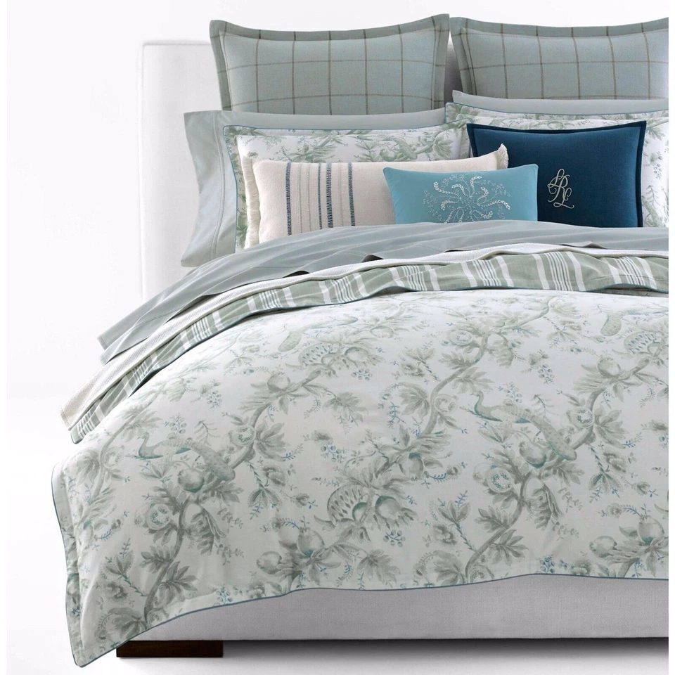Lauren Ralph Lauren Julianne Tolie FULL/QUEEN Floral Comforter & Shams Set Sage
