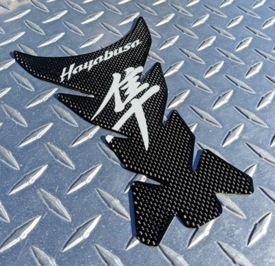 REAL Carbon Fibre 3D HAYABUSA Kanji Logo Tank Pad / Protector Suzuki GSX1300R - Image 1 of 3