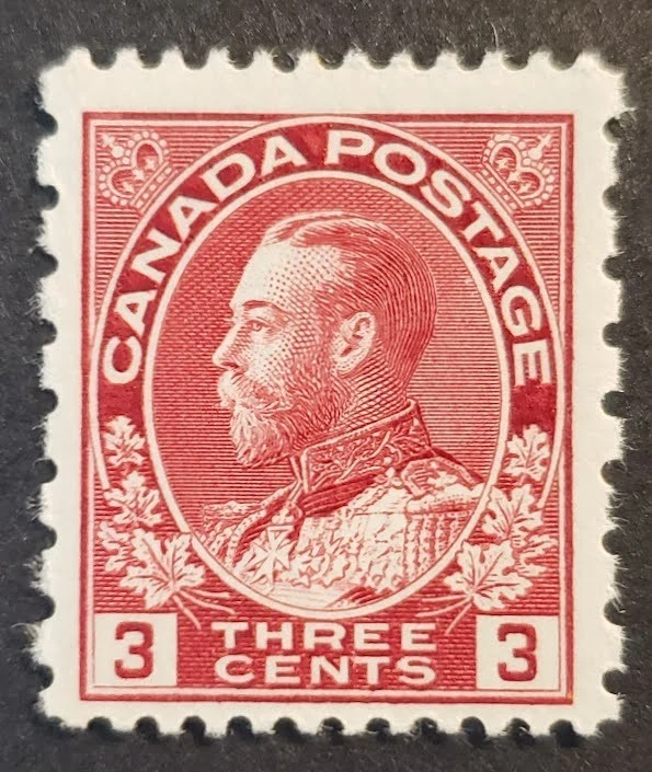 Stamps Canada Mint: #184 3c carmine Admiral Provisional single F-VF MLH - Image 1 of 1