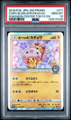 PSA 10 Cherry Blossom Afro Pikachu SM211/SM-P Promo Japanese Pokemon Card NEW - Image 1 of 2