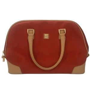 Diane Von Furstenburg Bag Red Y2K Canvas Weekender Beach Luggage Travel DVF - Picture 1 of 22