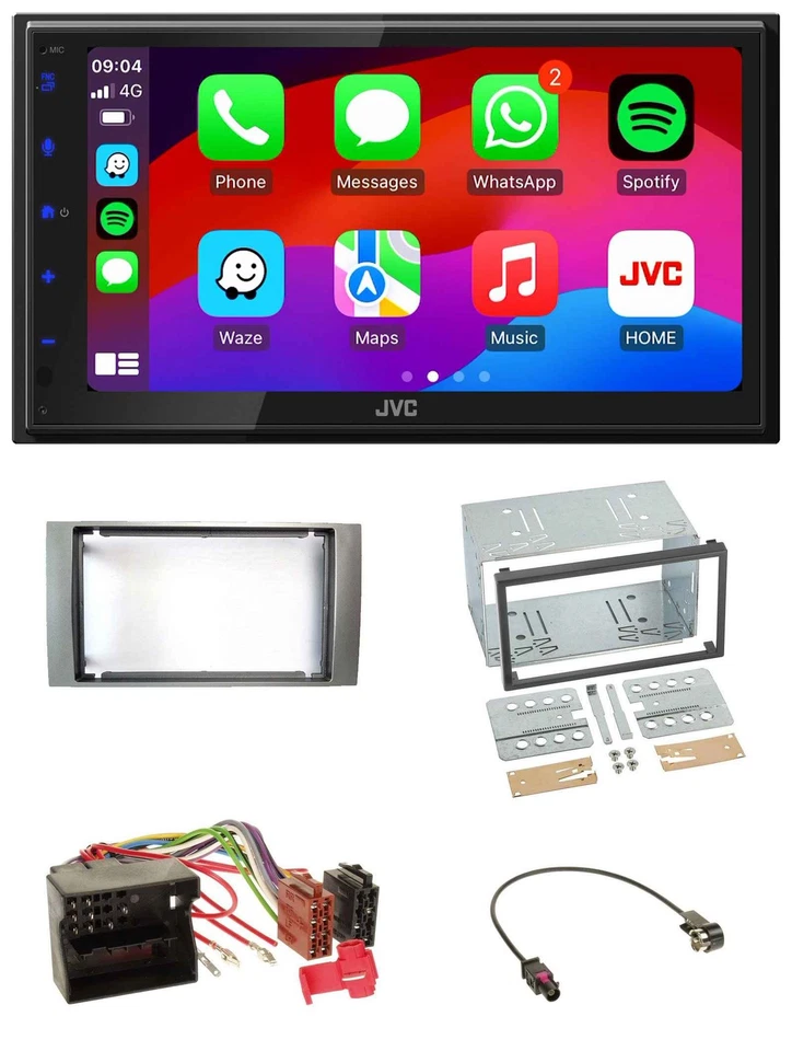 JVC Bluetooth 2DIN MP3 DAB USB Autoradio für Ford Kuga Fusion Transit 05-12 silb - Bild 1 von 4