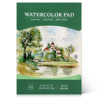WSICSE A4 Aquarellpapier Block - 300 GSM, 15 Blatt Kaltpresse