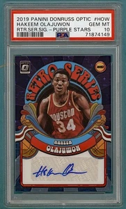 2019 Panini Donruss Optic Hakeen Olajuwon Ret. Series Sig Pur Stars/29#HOW PSA10 - Picture 1 of 2