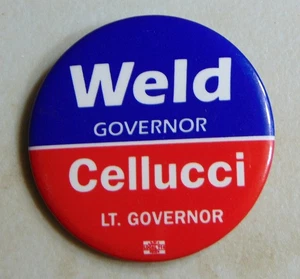 Bill Weld 1994 Massachusetts Governor campaign pin button political - Picture 1 of 1