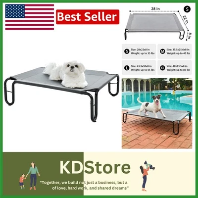 Elevated Waterproof Dog Bed 28x22x8in Small Breed Cool Mesh Cot Non-Slip - Image 1 of 4