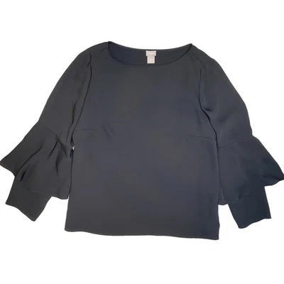 Blusa Chicos Mujer Talla 2 EE. UU. Grande Negra Carrera Oficina Trabajo Día a Noche Camisa Foto 1 de 4