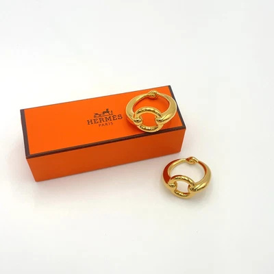 Auténtico anillo bufanda Hermes Mo GD 12,3 g/11,8 g Set2 con caja BA110363 Foto 1 de 4