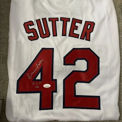 Bruce Sutter AUTOGRAPHED St. Louis Cardinals White Baseball Jersey JSA DECEASED - Image 1 of 4