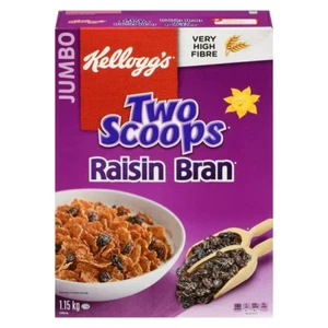 Kellogg's, Two Scoops, Raisin Bran Cereal, 1150g/40.6oz - Picture 1 of 3