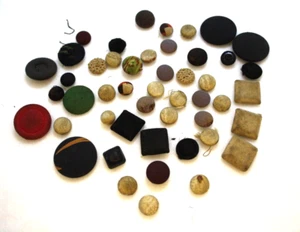 Antique Buttons Fabric Covered Button Covers Some without Backs Sewing Crafting - Picture 1 of 2