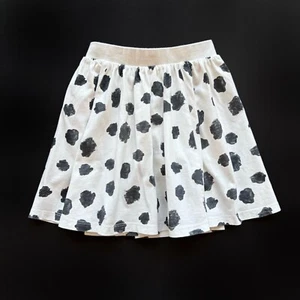 Girls 5 Tea Collection Flare Skirt White Black Dots Built In Shorts 100% Cotton - Picture 1 of 9