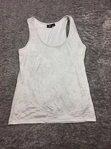 Rock & Republic Sleeveless Top Womens Size Medium Blouse White Silver - Picture 1 of 10