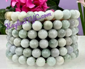 Wholesale Lot 6 Pcs Burma Jade Jadeite 8mm 7.5” Crystal Healing Stretch Bracelet - Picture 1 of 6