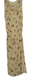 NW3 Hobbs Folly Fly Fishing Dress Hankins Folly cream maxi 100% silk Size 10 vgc - Picture 1 of 6