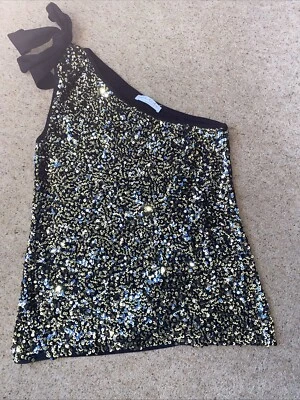 Size 14 One Shoulder Sequin Top By Kaleidoscope Petite - Image 1 of 4