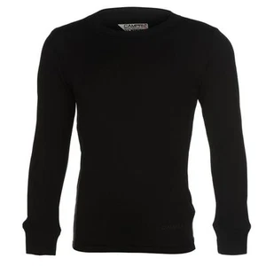 BOYS GIRLS BLACK CAMPRI SKI THERMAL BASE LAYER COMPRESSION TOP LONG SLEEVE 2-13 - Picture 1 of 1